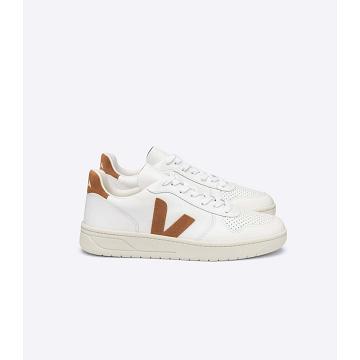 Veja V-10 LEATHER Tenisky Damske White/Brown | SK 640VRW